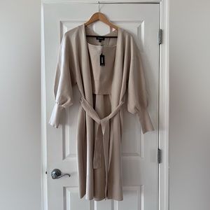BRAND NEW Tie Belted Duster Cardigan WITH Ribbed Sweater Cami